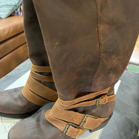 Tobacco Santa Fe Wide-Calf Riding Boot, Size 9 - Picture 2 of 12